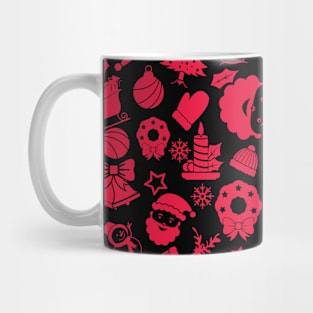 Red Christmas Ornaments Pattern Mug